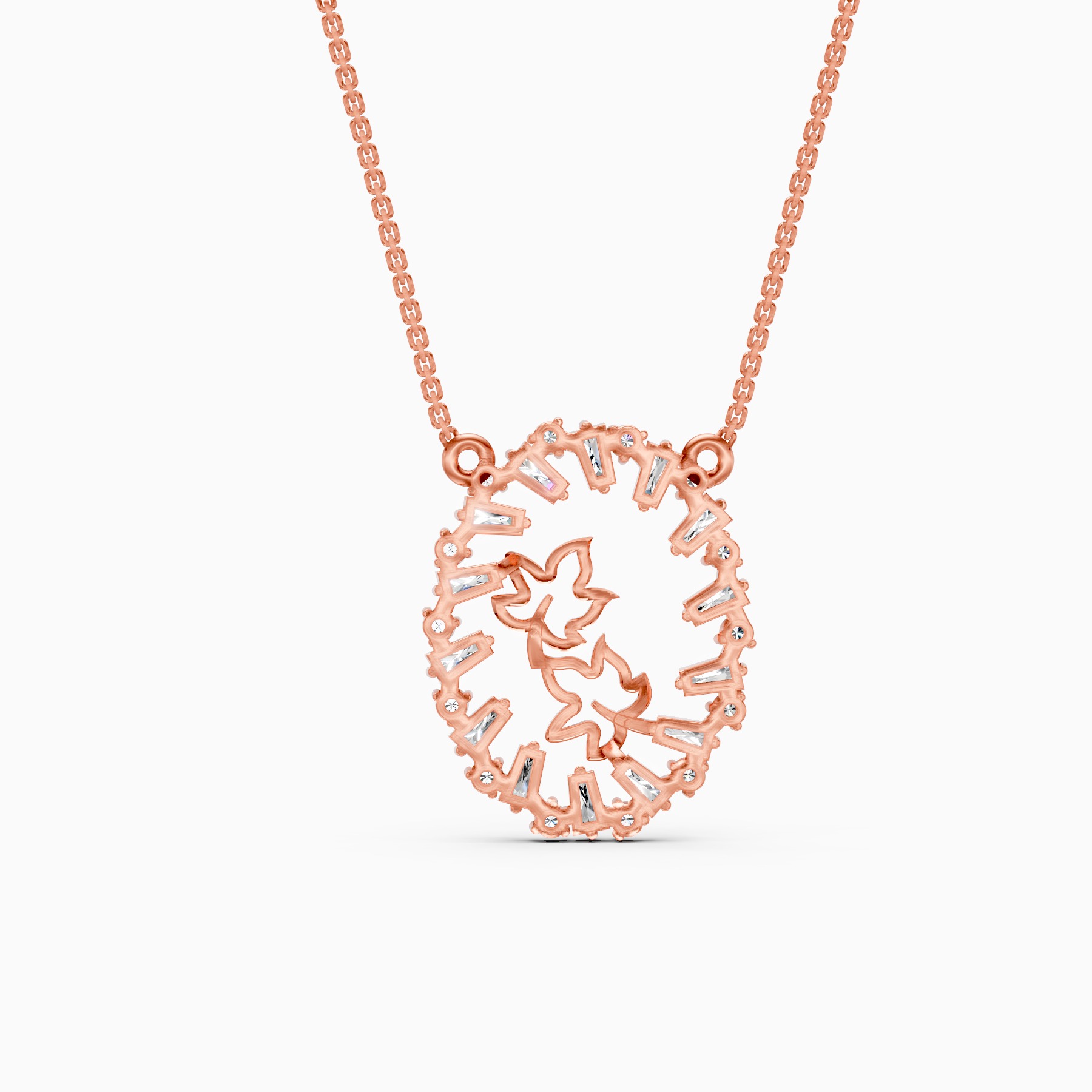 Floral Diamond Pendant Necklace